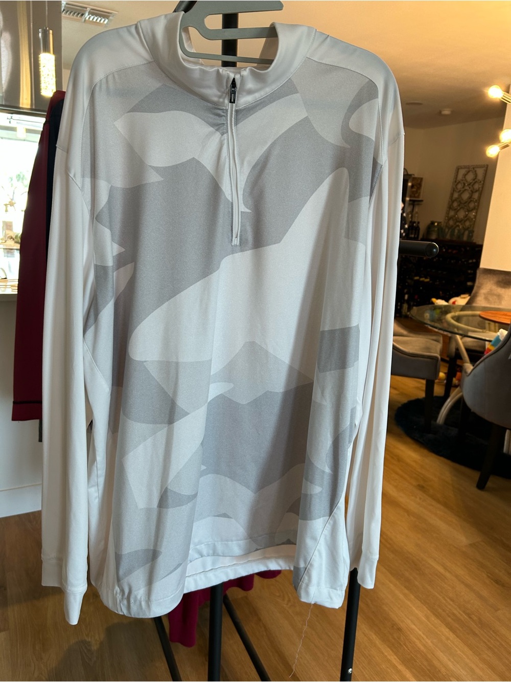 Greg Norman Collection Light Gray Camo Quarter-Zip Pullover